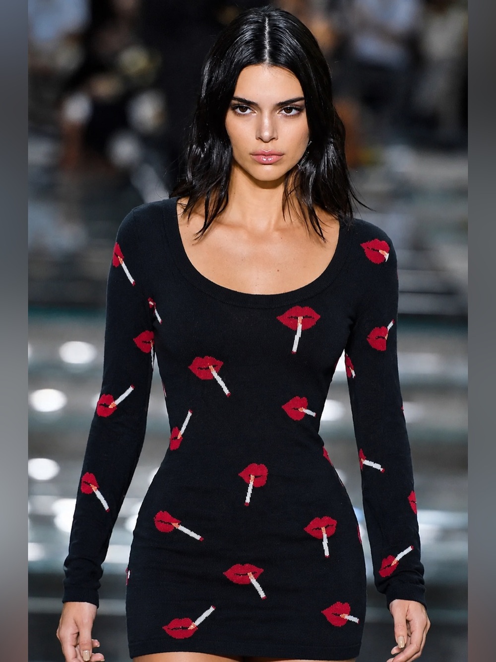 AUTH RARE MOSCHINO FW19 Lip Print Mini Dress